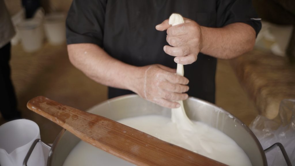 artisanal preparation of mozzarella