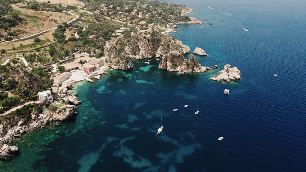 spectacular panorama of a rocky coast during a destination wedding