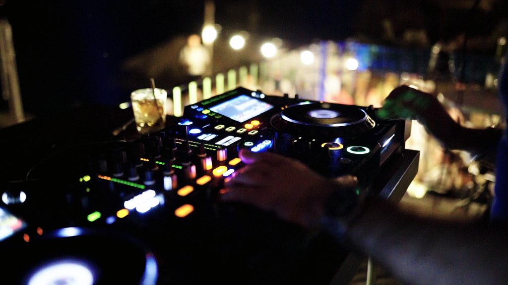 detail of the DJ set