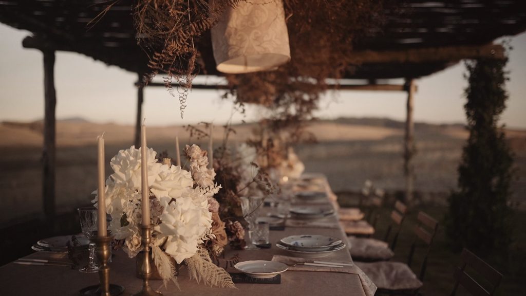 detail of the set table