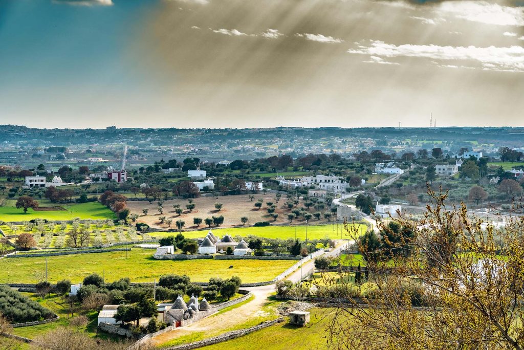 beautiful landscape of Valle d'Itria in Puglia one of the beautiful place to get married in Italy